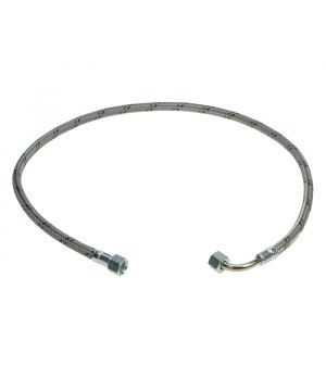900mm Mec1 Braided Flexible Oil Line ¼" F (90 elbow) x ⅜" F