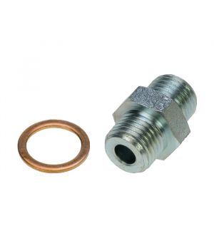 ¼" x ¼" Oil Line Adaptor With Copper Ring For Braided Safety Oil Lines