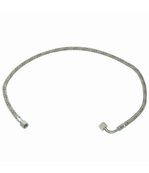 Mec Style Braided Flexible Red & Green Oil Line¼" F (90 elbow) x ¼" F
